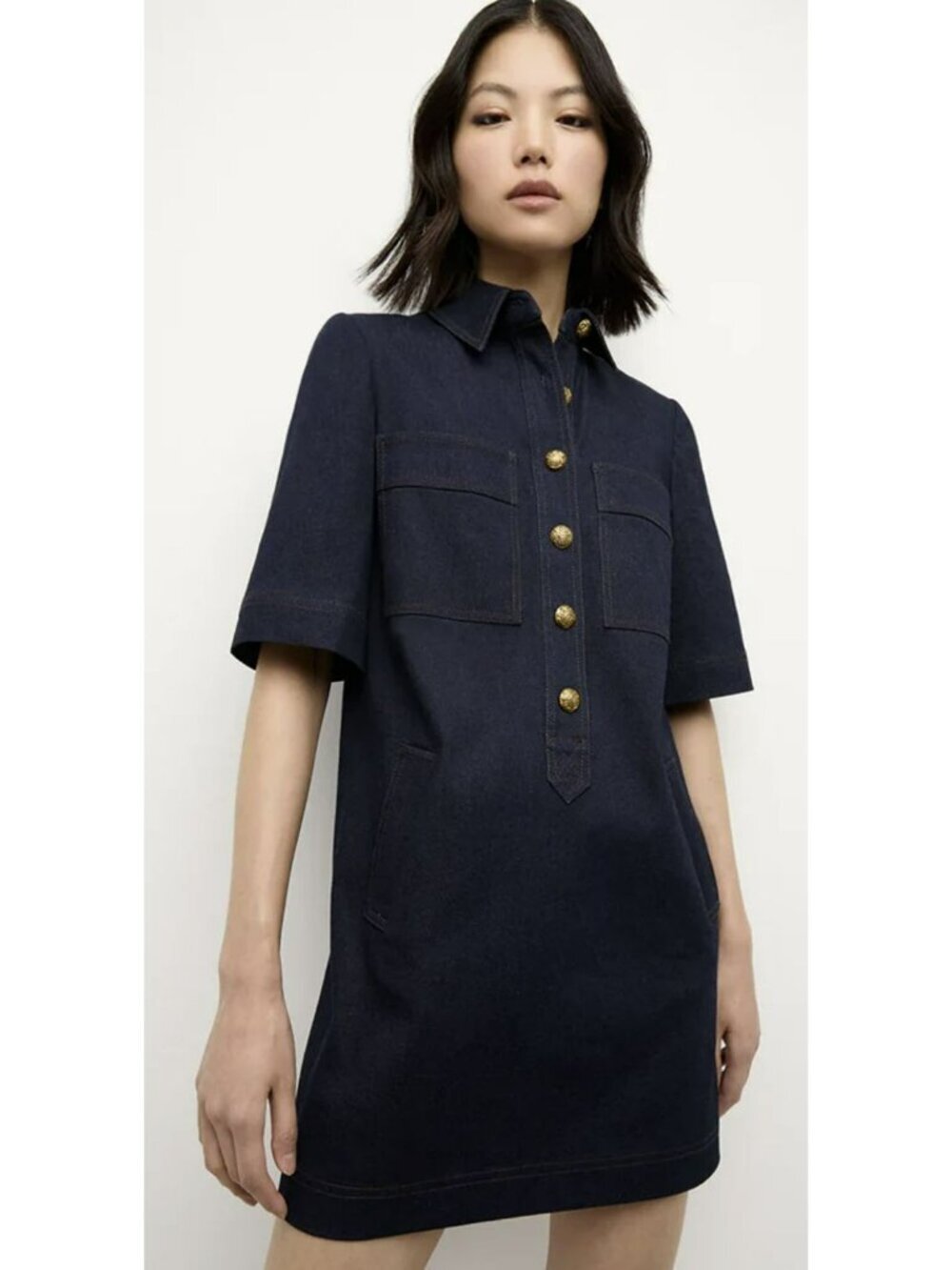 Veronica Beard Koulis Denim Shift Dress Size 12 New